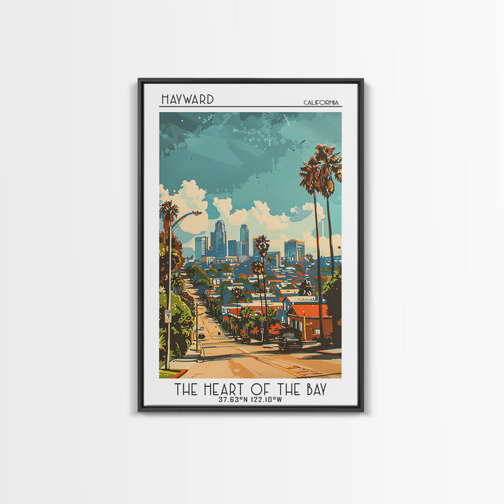 Hayward California Travel Poster, Canvas Print, Retro Travel Poster, City Wall Art, Travel Print, Travel Art Print, Gallery Wall Set