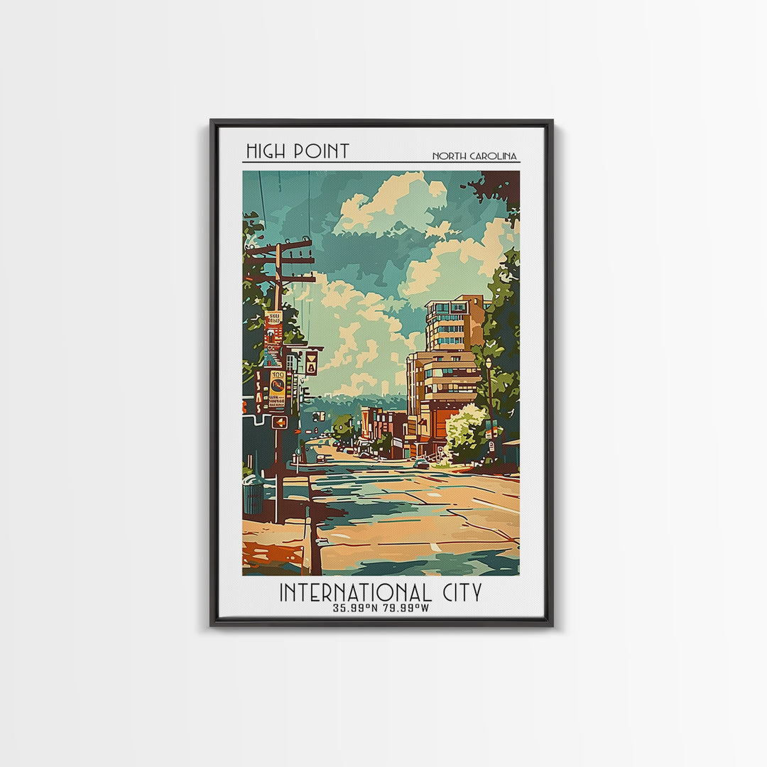 High Point North Carolina Travel Poster, Canvas Print, Travel Art Print, Modern Wall Decor, City Art Print, Home Decor, Travel Decor