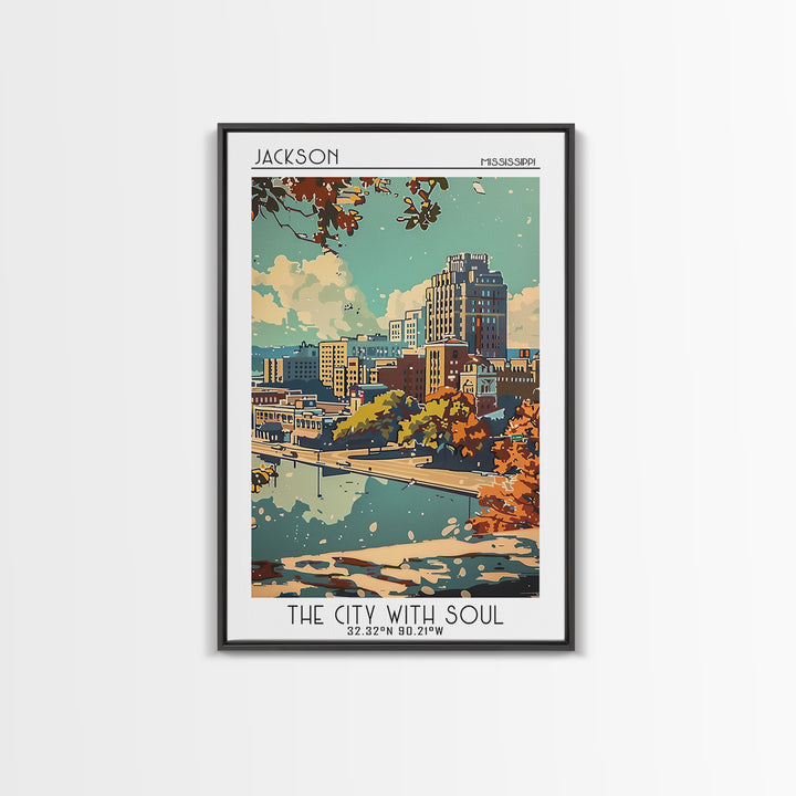 Jackson Travel Poster, Canvas Print, Travel Prints, Landscape Art, Poster Art, City Illustration, Vintage Travel Art, Vintage Poster