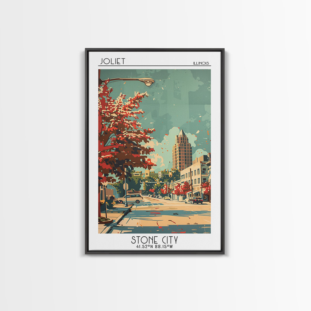 Joliet Illinois Travel Poster, Canvas Print, Poster Print, Travel Wall Art, Wanderlust Gift, Home Office Decor, Mid Century Wall Art