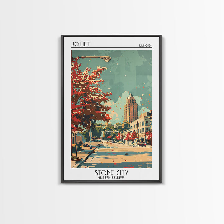 Joliet Illinois Travel Poster, Canvas Print, Poster Print, Travel Wall Art, Wanderlust Gift, Home Office Decor, Mid Century Wall Art