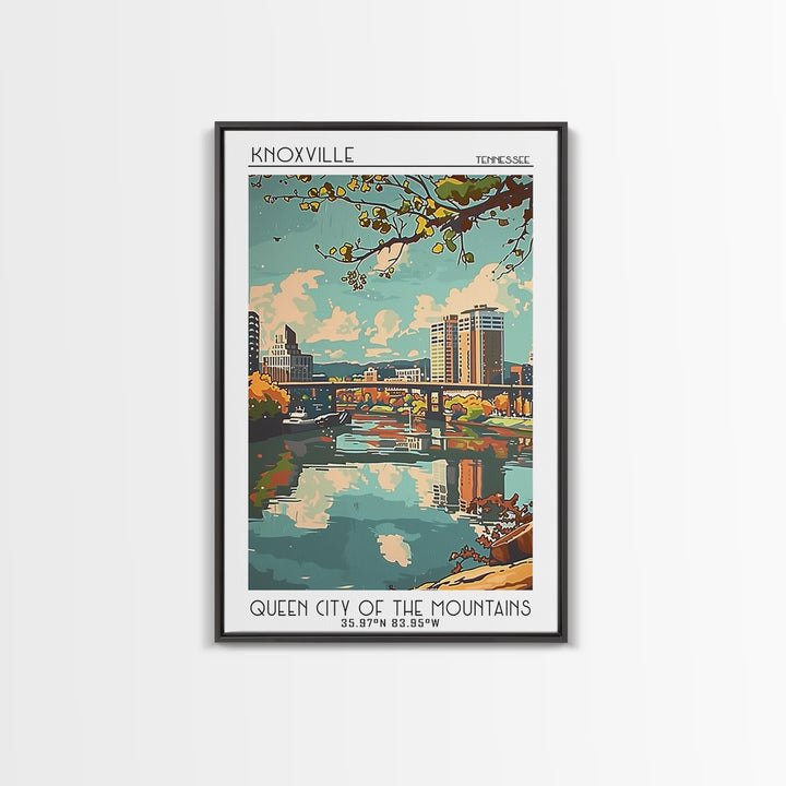Knoxville Tennessee Travel Poster, Framed Canvas Print, City Travel Poster, Travel Wall Art, Travel Prints, Wall Art, Travel Posters