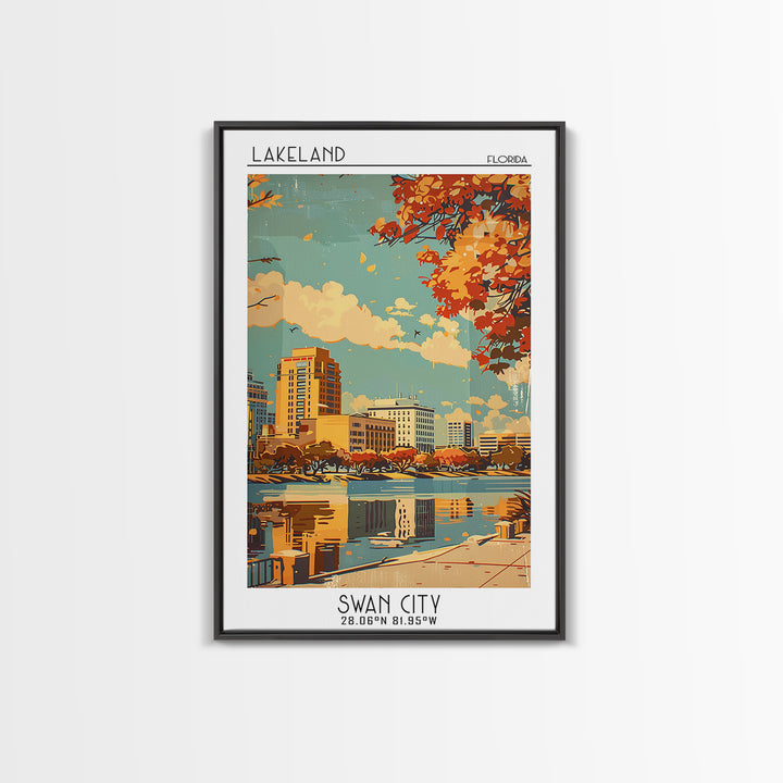 Lakeland Florida Travel Poster, Canvas Print, City Travel Poster, Travel Wall Art, Poster Print, City Art Print, Vintage City Poster