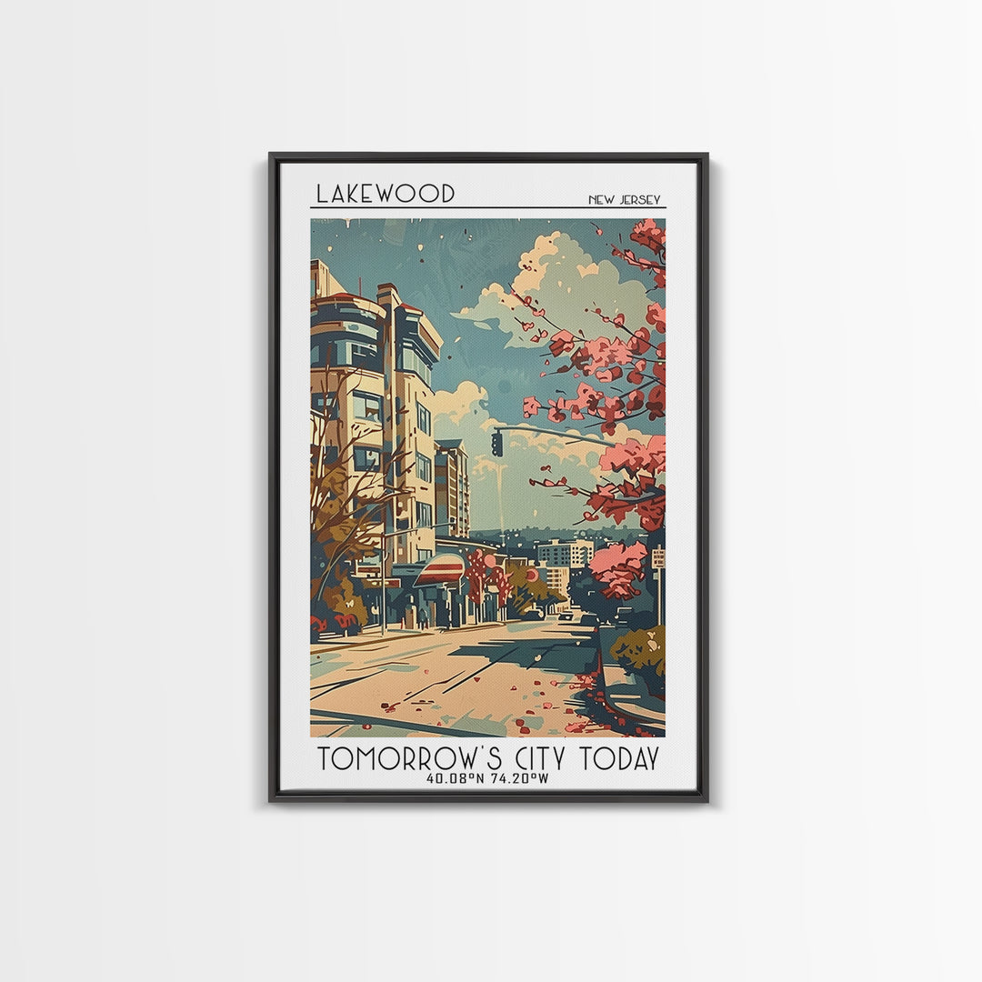 Lakewood New Jersey Travel Poster, Framed Canvas Print, Retro Wall Art, Travel Print, Vintage Travel Art, Poster Art, Fine Art Print