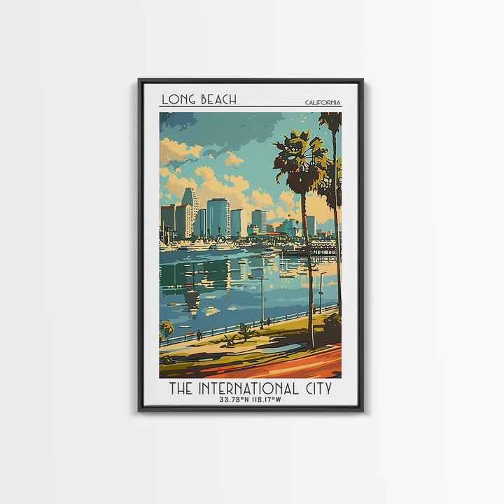 Long Beach California Travel Poster, Canvas Print, City Travel Poster, Vintage City Poster, City Wall Art, Art Print, Retro Wall Art