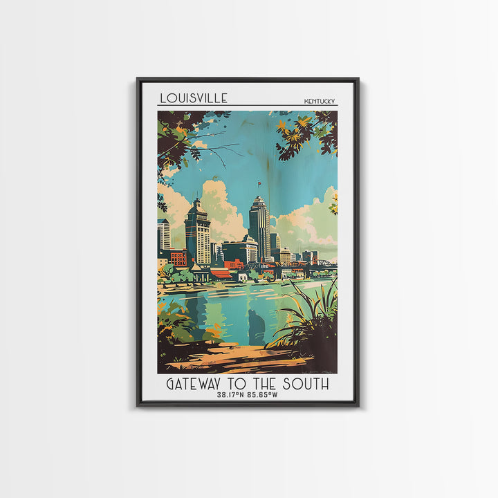Louisville Travel Poster, Framed Canvas Print, Poster Print, Travel Wall Art, Travel Wall Decor, Poster Art, Wall Art, Landscape Art
