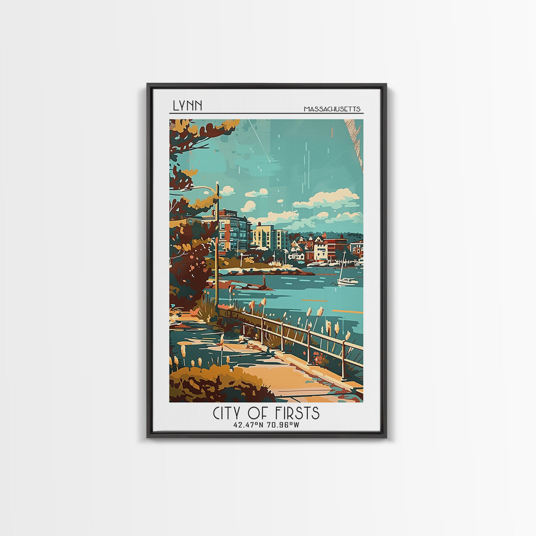 Lynn Travel Poster, Canvas Print, Retro Wall Art, Travel Print, Gallery Wall Set, Fine Art Print, Vintage Travel Art, Vintage Poster