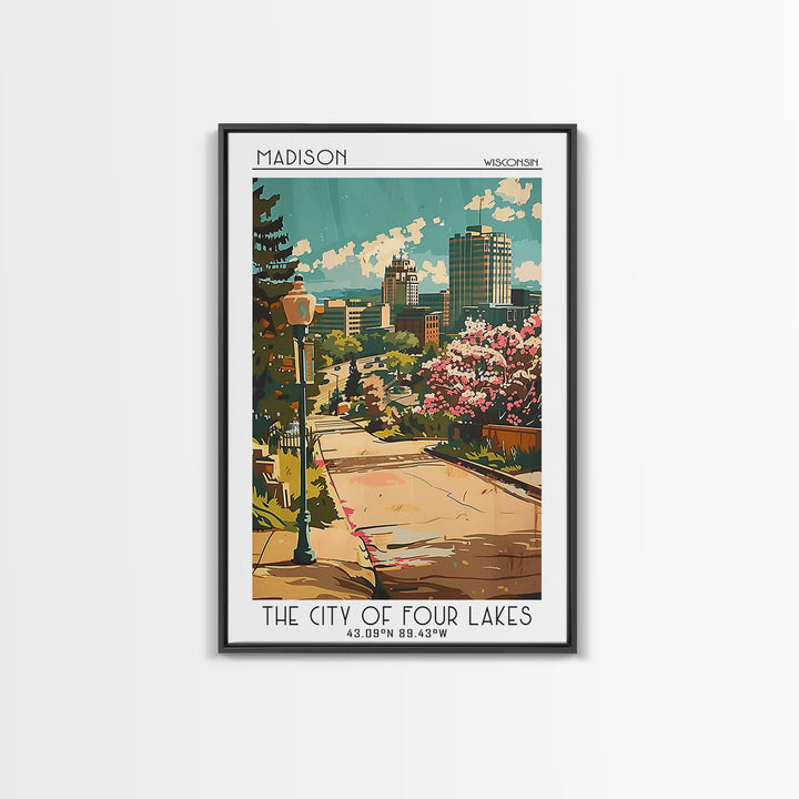 Madison Wisconsin Travel Poster, Canvas Print, City Travel Poster, Travel Wall Art, Vintage Poster, Travel Posters, Gallery Wall Set