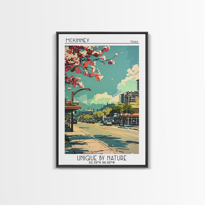McKinney Travel Poster, Canvas Print, Retro Travel Poster, City Wall Art, Art Print, Travel Decor, Home Office Decor, City Art Print