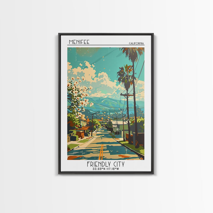 Menifee Travel Poster, Canvas Print, Travel Prints, Landscape Art, Travel Print, Retro Travel Poster, Poster Print, Gallery Wall Set