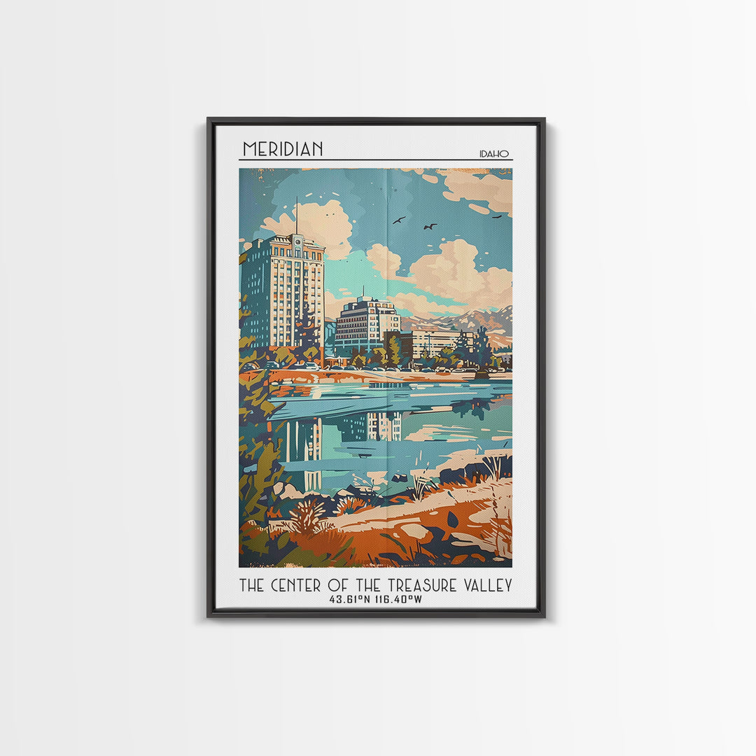 Meridian Travel Poster, Framed Canvas Print, City Travel Poster, Travel Wall Decor, Poster Art, Home Decor, Travel Posters, Wall Art