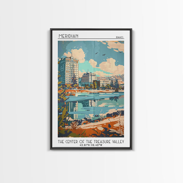 Meridian Travel Poster, Framed Canvas Print, City Travel Poster, Travel Wall Decor, Poster Art, Home Decor, Travel Posters, Wall Art