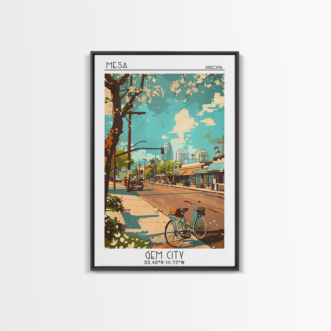 Mesa Travel Poster, Canvas Print, Retro Travel Poster, City Wall Art, Minimalist Poster, Wall Art, Modern Wall Decor, Retro Wall Art