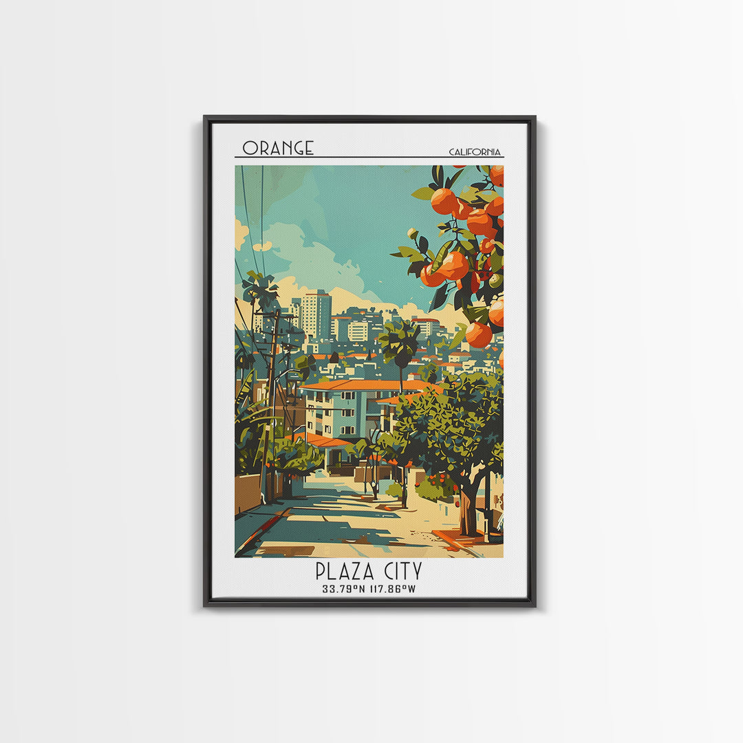 Orange Travel Poster, Canvas Print, Travel Wall Art, City Wall Art, Poster Print, Gallery Wall Set, Travel Art Print, Vintage Travel