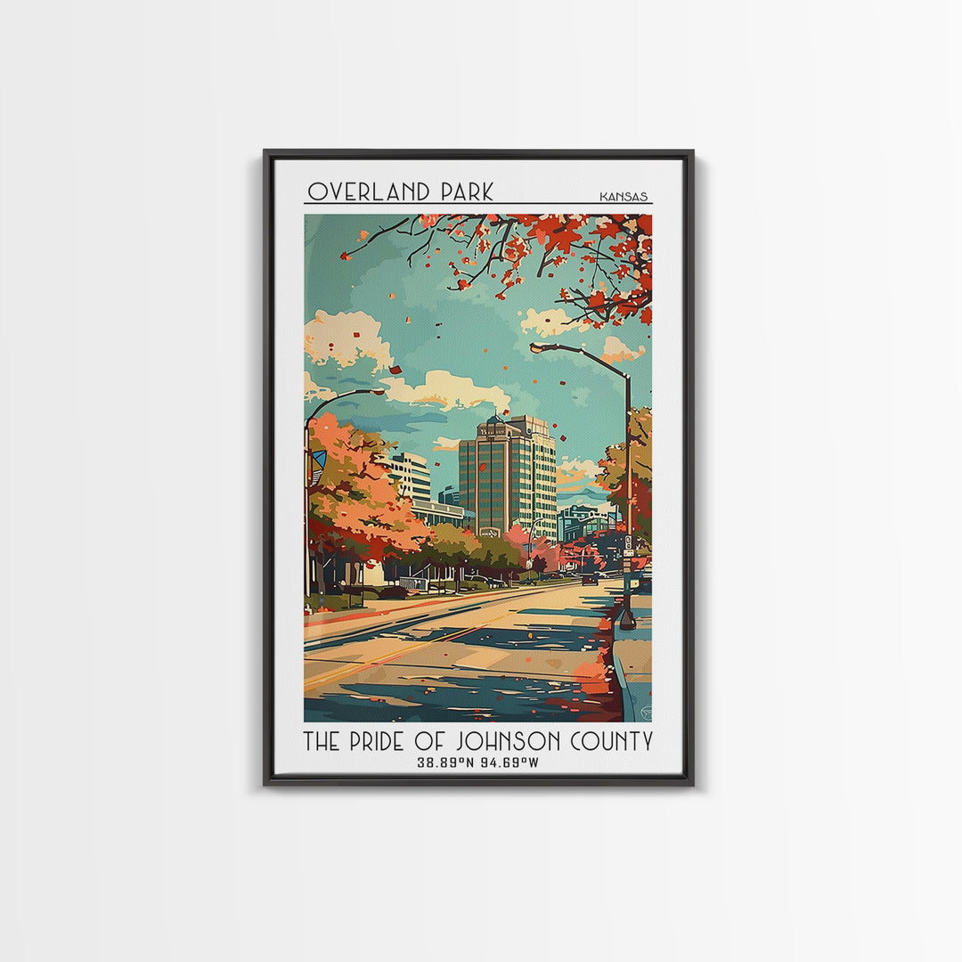 Overland Park Travel Poster, Canvas Print, Travel Wall Art, City Wall Art, Poster Art, Modern Wall Decor, Home Decor, Retro Wall Art