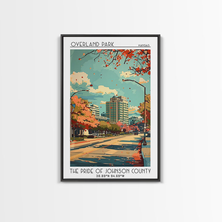 Overland Park Travel Poster, Canvas Print, Travel Wall Art, City Wall Art, Poster Art, Modern Wall Decor, Home Decor, Retro Wall Art