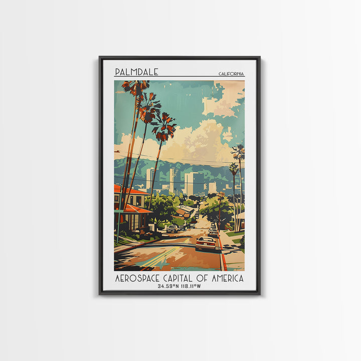 Palmdale California Travel Poster, Canvas Print, Poster Print, Travel Wall Art, City Wall Art, Wanderlust Gift, Vintage Travel Print