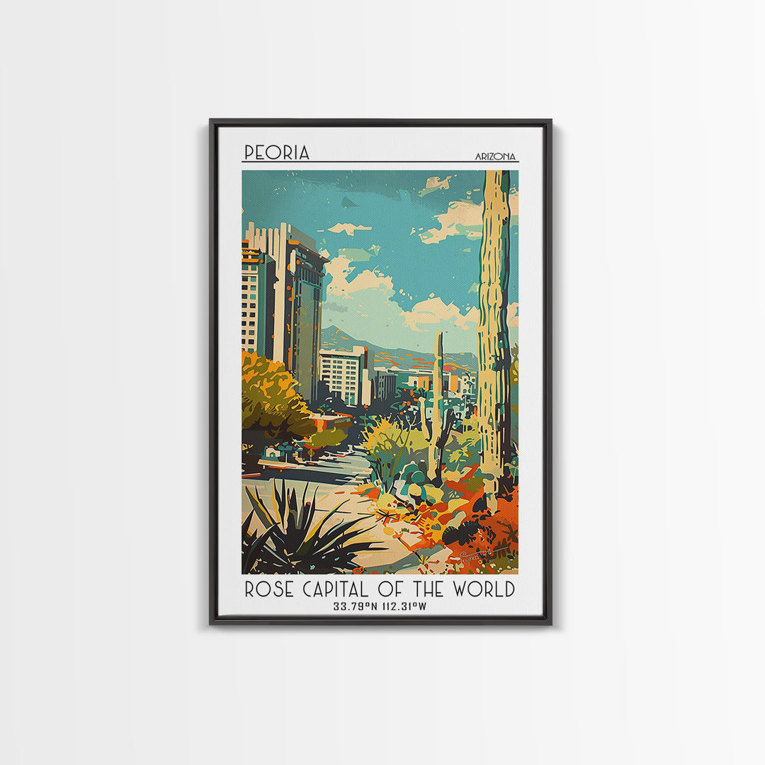 Peoria Arizona Travel Poster, Canvas Print, Poster Print, Travel Wall Art, Vintage Posters, Retro Travel Poster, Vintage City Poster