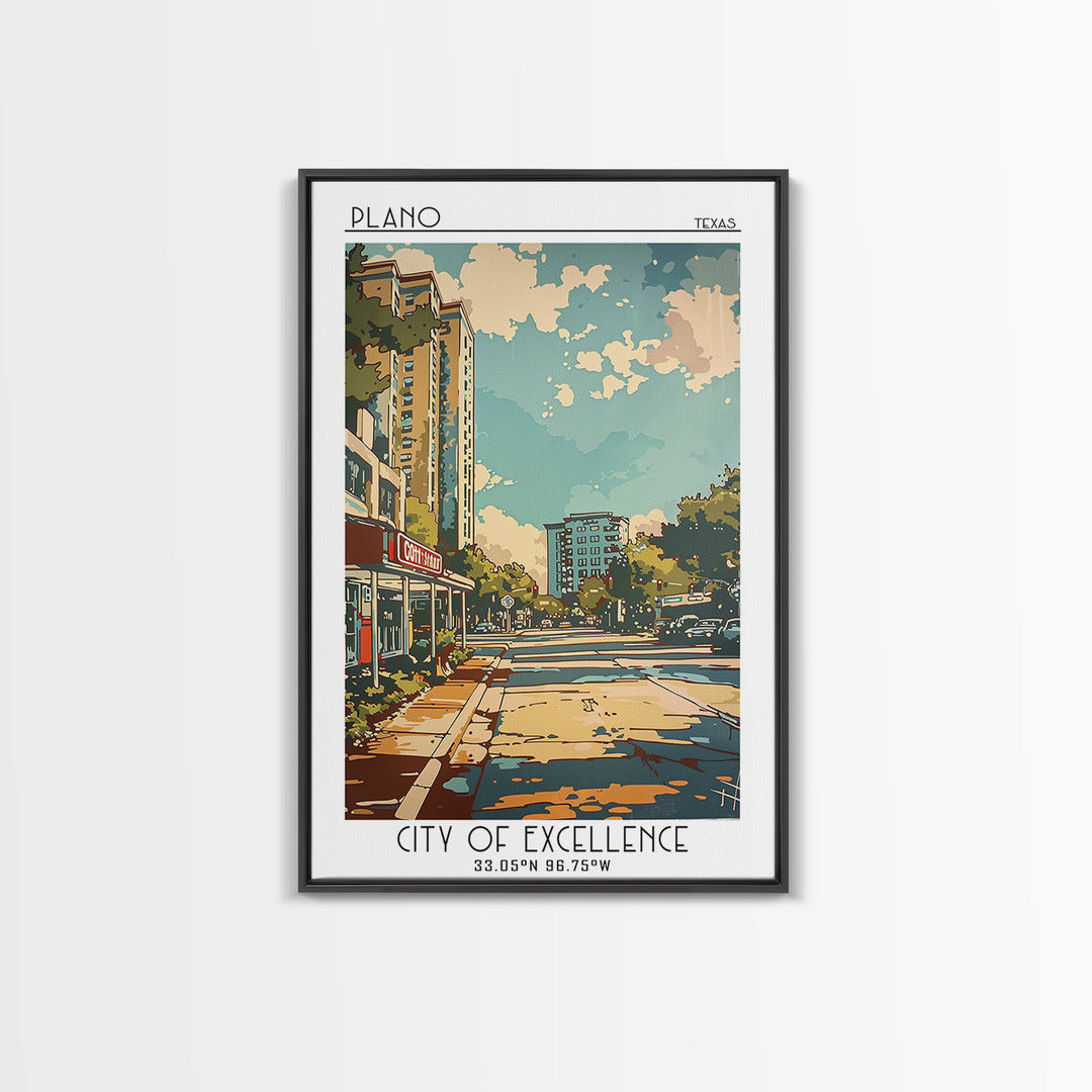 Plano Travel Poster, Canvas Print, Travel Prints, Landscape Art, Poster Print, Travel Wall Decor, City Travel Poster, City Art Print