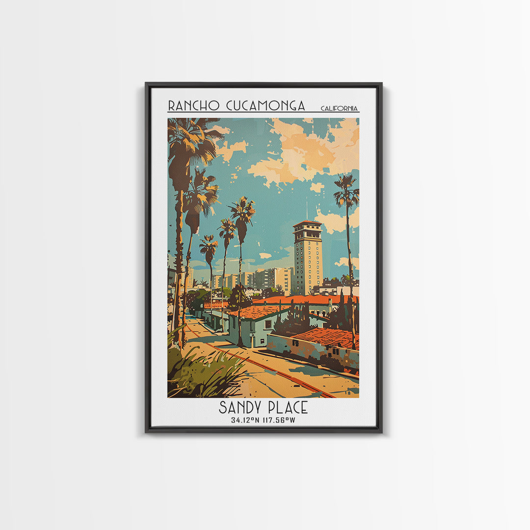 Rancho Cucamonga Travel Poster, Canvas Print, Vintage Travel Print, City Wall Art, Fine Art Print, City Illustration, Travel Posters