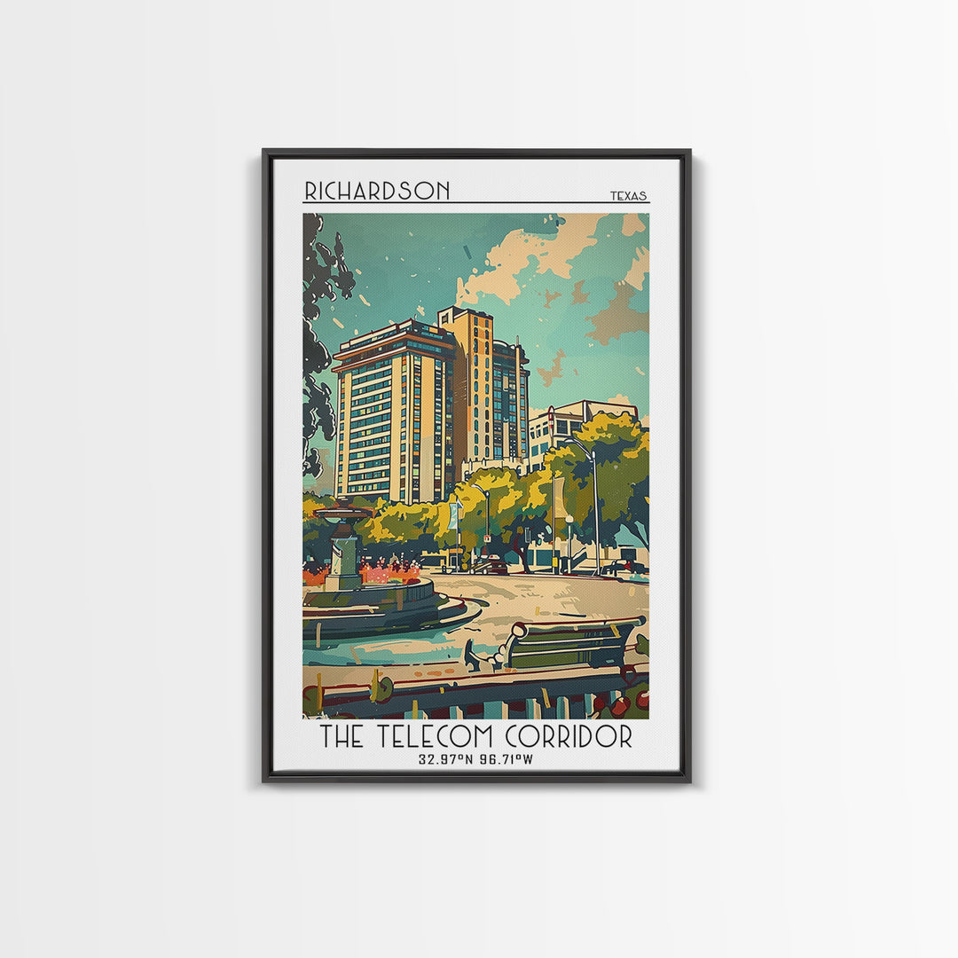 Richardson Travel Poster, Framed Canvas Print, Poster Print, Travel Wall Art, City Art Print, Travel Decor, Travel Posters, Wall Art