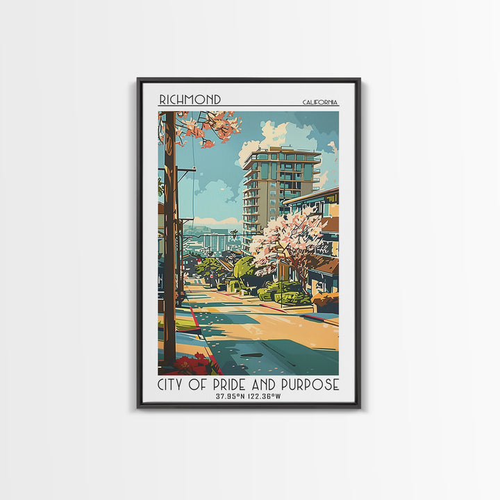 Richmond Travel Poster, Framed Canvas Print, City Travel Poster, Travel Wall Art, Vintage Travel Art, Fine Art Print, Travel Posters