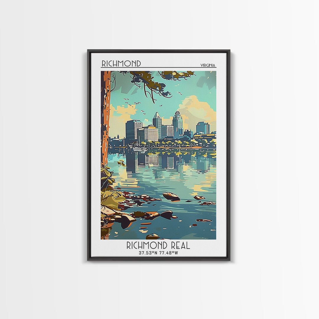 Richmond Virginia Travel Poster, Canvas Print, City Travel Poster, Travel Wall Art, Travel Art Print, Wall Art, Watercolor Cityscape