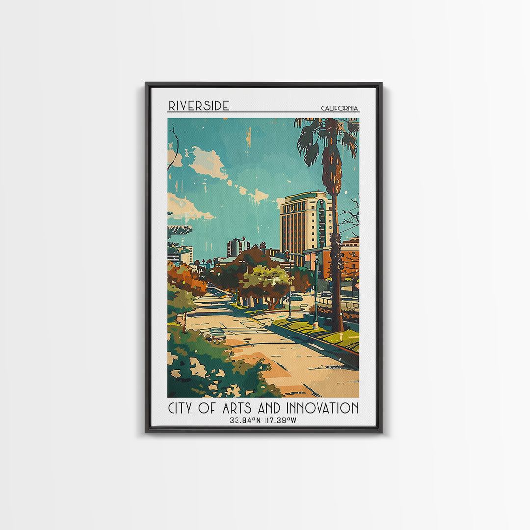 Riverside Travel Poster, Canvas Print, Retro Wall Art, Travel Print, Wall Art, Retro Travel Poster, Colorful Wall Art, Landscape Art