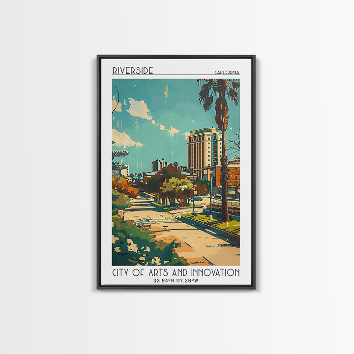 Riverside Travel Poster, Canvas Print, Retro Wall Art, Travel Print, Wall Art, Retro Travel Poster, Colorful Wall Art, Landscape Art