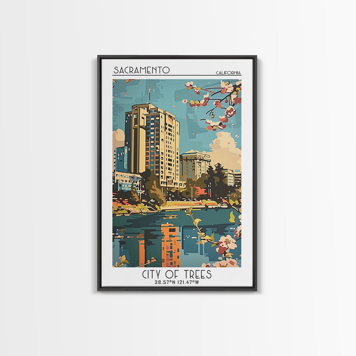 Sacramento Travel Poster, Canvas Print, Poster Print, Travel Wall Art, Retro Wall Art, Retro Travel Poster, City Wall Art, Art Print