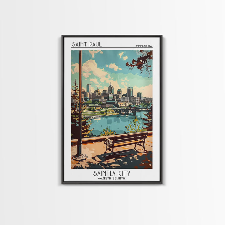 Saint Paul Travel Poster, Canvas Print, City Travel Poster, Travel Wall Art, Living Room Wall Art, City Illustration, Travel Posters
