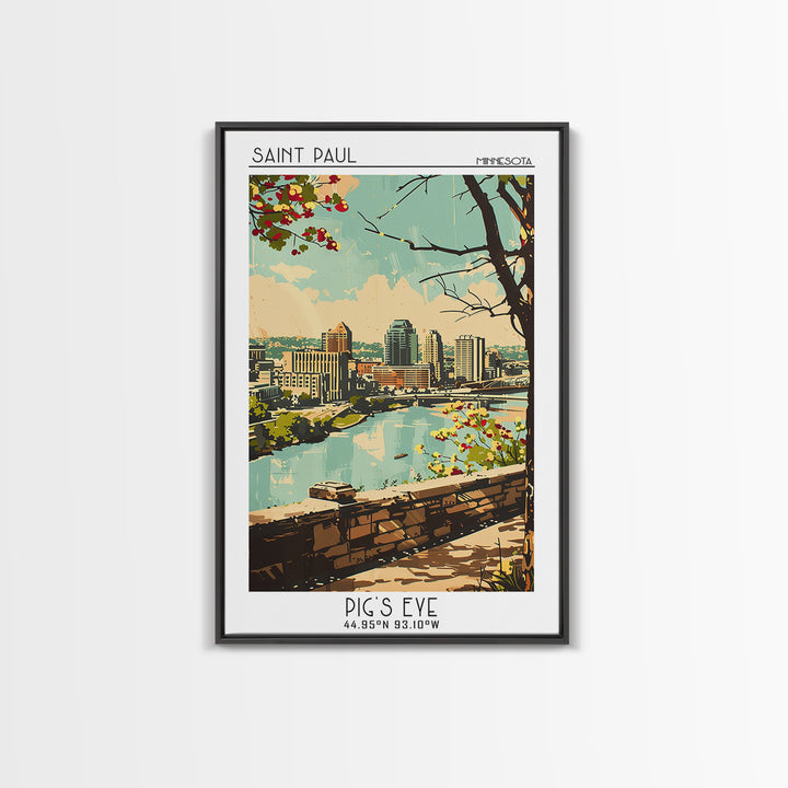 Saint Paul Minnesota Travel Poster, Framed Canvas Print, City Travel Poster, Vintage City Poster, Retro Travel Print, Retro Wall Art