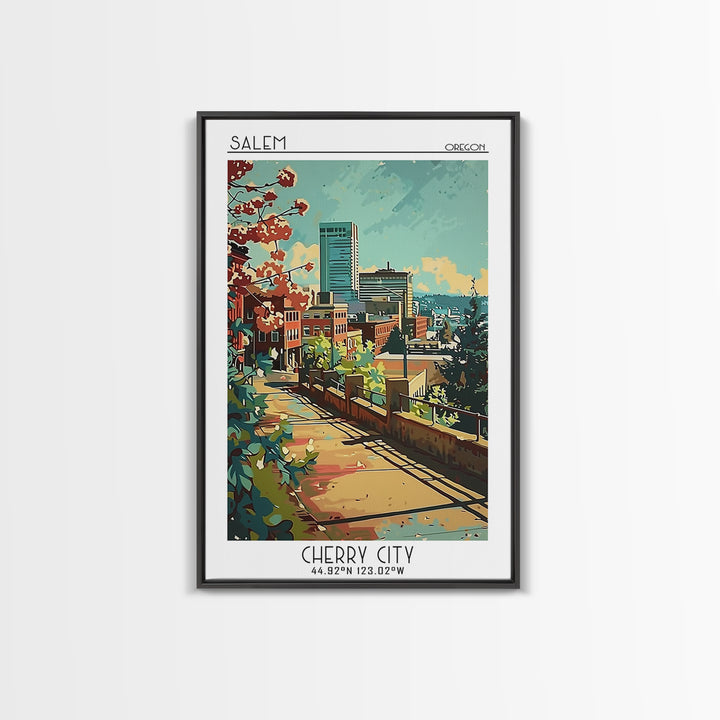 Salem Travel Poster, Framed Canvas Print, Poster Print, Travel Wall Art, Wanderlust Gift, Landscape Art, Home Office Decor, Wall Art