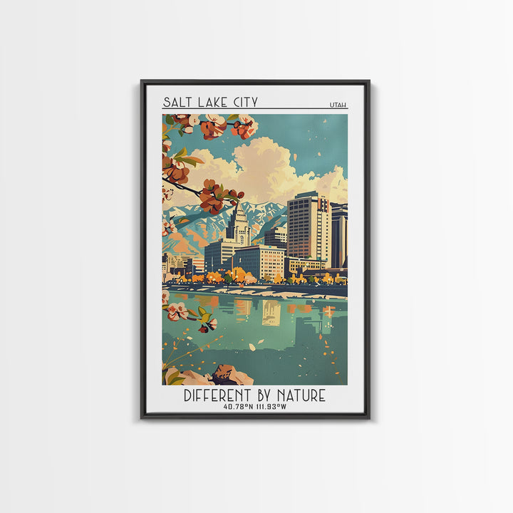 Salt Lake City Travel Poster, Canvas Print, City Travel Poster, Travel Wall Decor, Retro Wall Art, Minimalist Poster, Fine Art Print