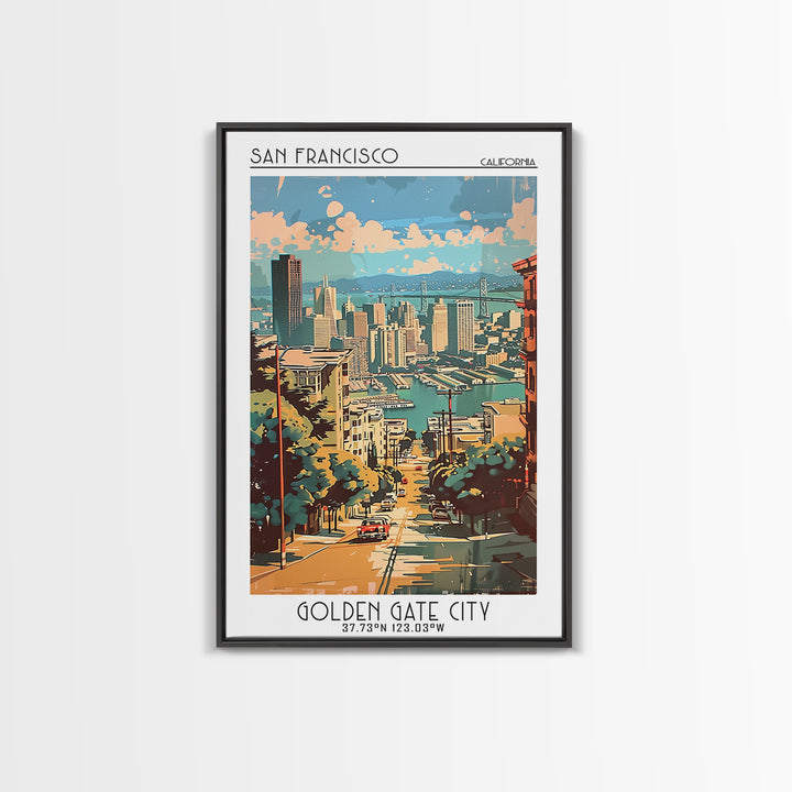 San Francisco California Travel Poster, Canvas Print, Travel Wall Art, City Wall Art, Art Print, Minimalist Poster, Gallery Wall Set