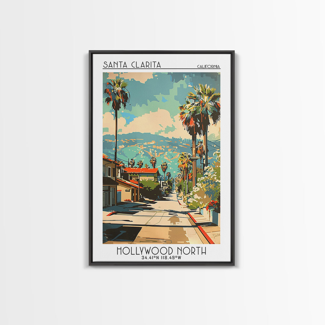 Santa Clarita Travel Poster, Canvas Print, Retro Travel Poster, City Wall Art, Retro Wall Art, Mid Century Wall Art, Wanderlust Gift