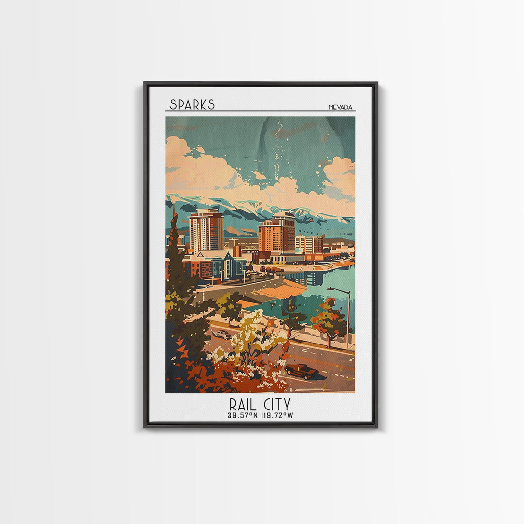 Sparks Travel Poster, Canvas Print, Retro Wall Art, Travel Print, City Wall Art, Colorful Wall Art, Retro Travel Print, Poster Print