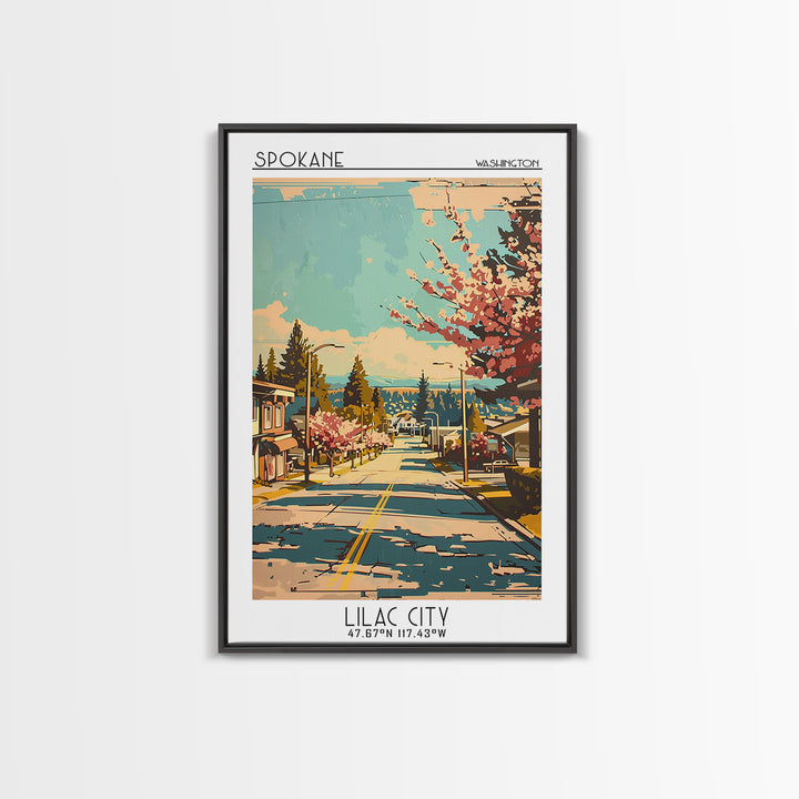 Spokane Travel Poster, Canvas Print, City Travel Poster, Travel Wall Decor, Travel Prints, Home Office Decor, Wall Art, Travel Decor