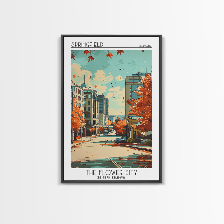 Springfield Illinois Travel Poster, Canvas Print, Vintage Travel Print, City Wall Art, Living Room Wall Art, Wall Art, Travel Prints