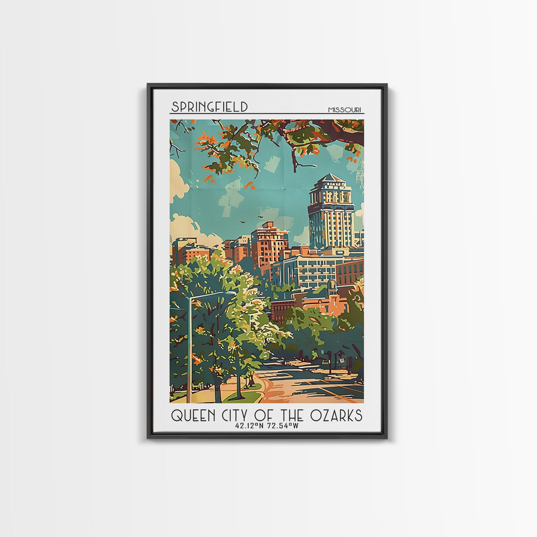 Springfield Missouri Travel Poster, Canvas Print, City Art Print, Travel Wall Art, Wall Art, Travel Wall Decor, Living Room Wall Art
