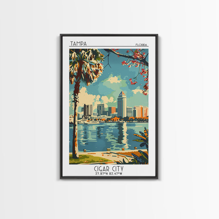 Tampa Travel Poster, Canvas Print, Retro Travel Poster, City Wall Art, Travel Print, Travel Prints, Home Decor, Living Room Wall Art