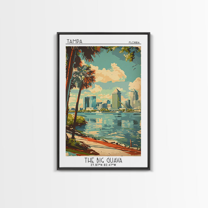 Tampa Florida Travel Poster, Canvas Print, Travel Wall Art, City Wall Art, Gallery Wall Set, City Art Print, Travel Prints, Wall Art