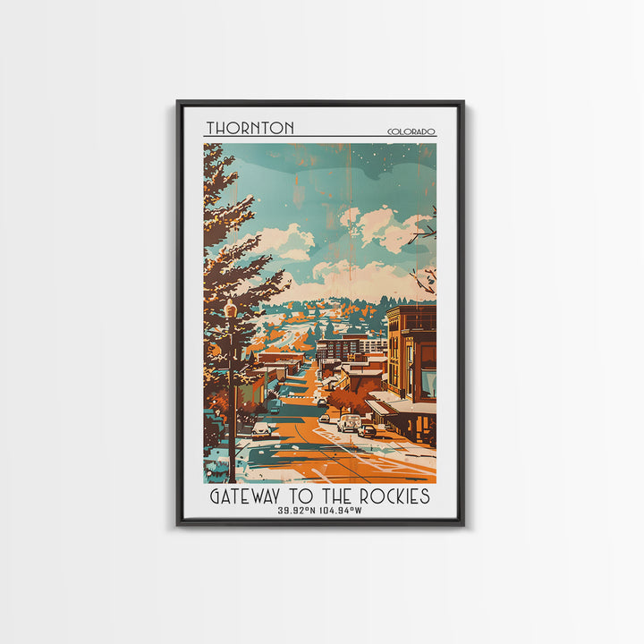Thornton Travel Poster, Framed Canvas Print, City Art Print, Travel Wall Art, Travel Prints, City Illustration, Living Room Wall Art