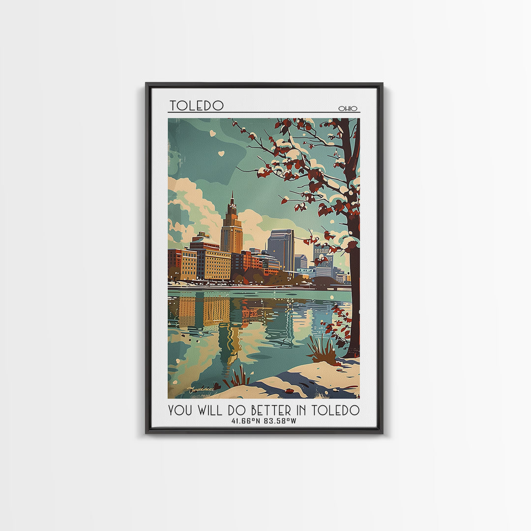 Toledo Travel Poster, Framed Canvas Print, Travel Prints, Landscape Art, Retro Travel Poster, City Travel Poster, Retro Travel Print