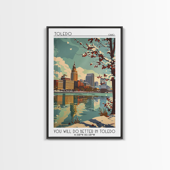 Toledo Travel Poster, Framed Canvas Print, Travel Prints, Landscape Art, Retro Travel Poster, City Travel Poster, Retro Travel Print