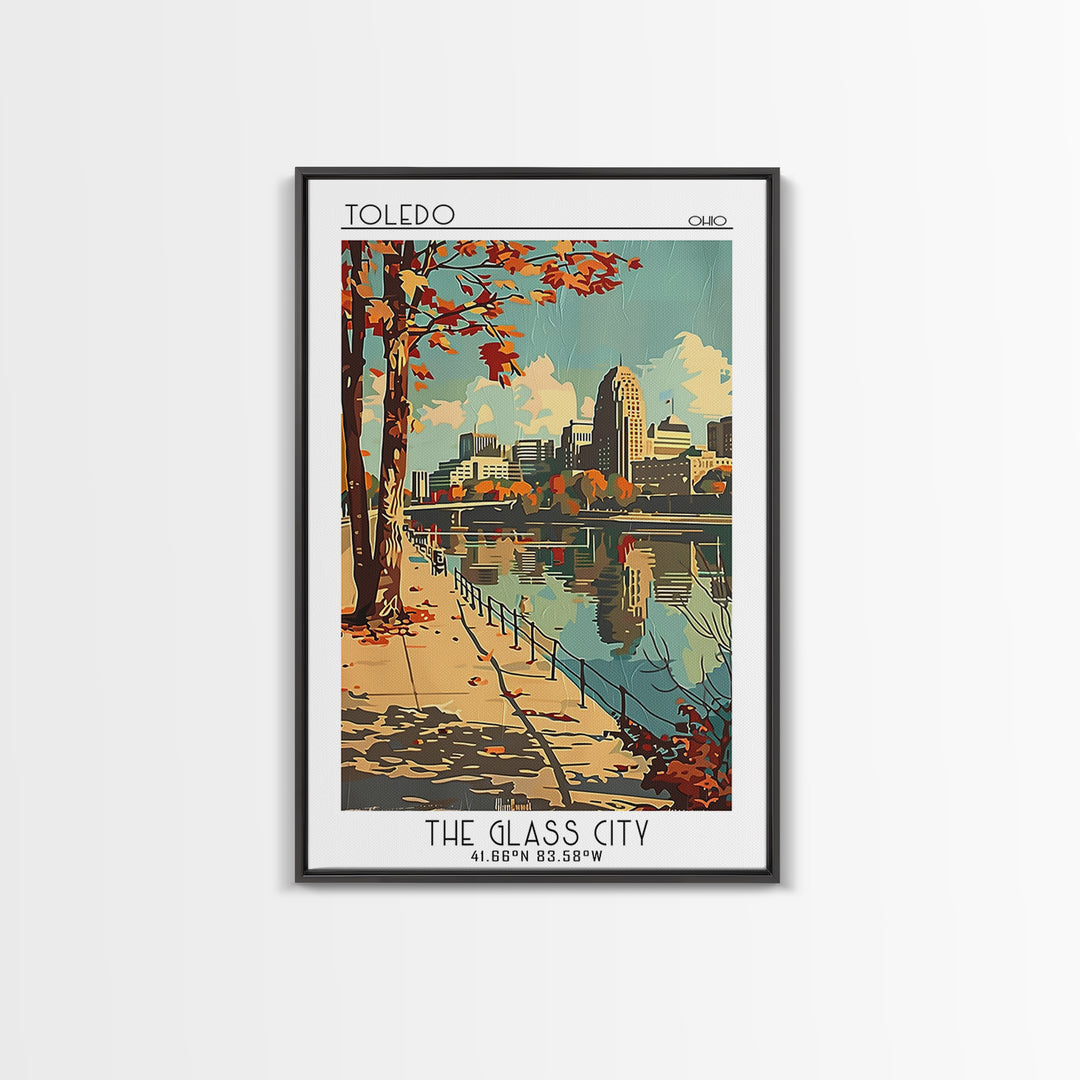 Toledo Ohio Travel Poster, Canvas Print, City Art Print, Travel Wall Art, Fine Art Print, Colorful Wall Art, Poster Print, Art Print