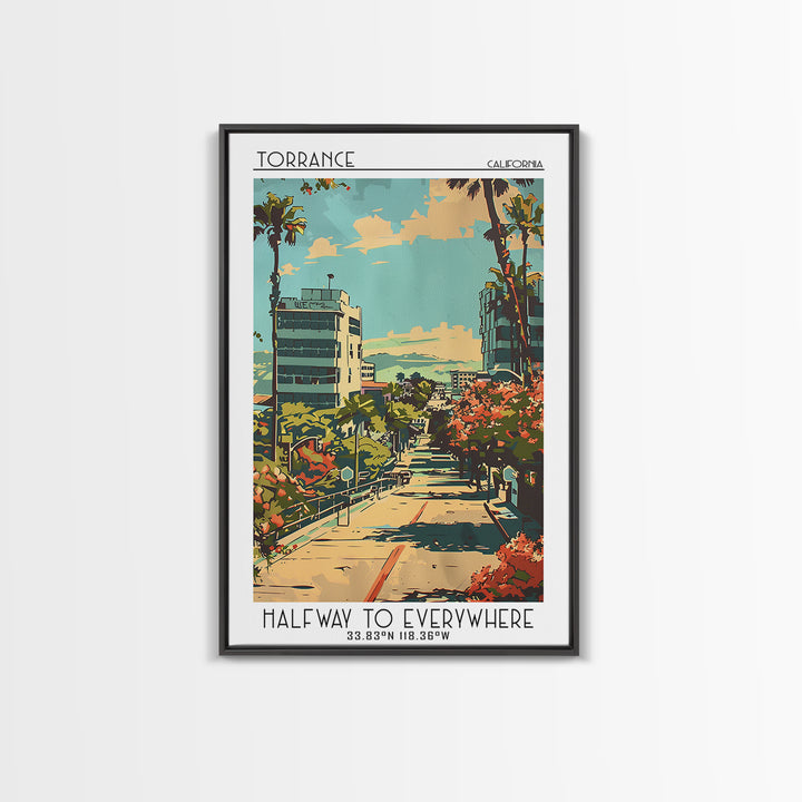 Torrance California Travel Poster, Canvas Print, City Travel Poster, Travel Wall Art, Travel Posters, Wanderlust Gift, Travel Prints