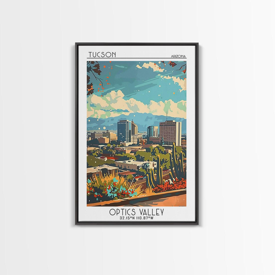 Tucson Travel Poster, Framed Canvas Print, Travel Prints, Landscape Art, Minimalist Poster, Wanderlust Gift, Art Print, Travel Decor