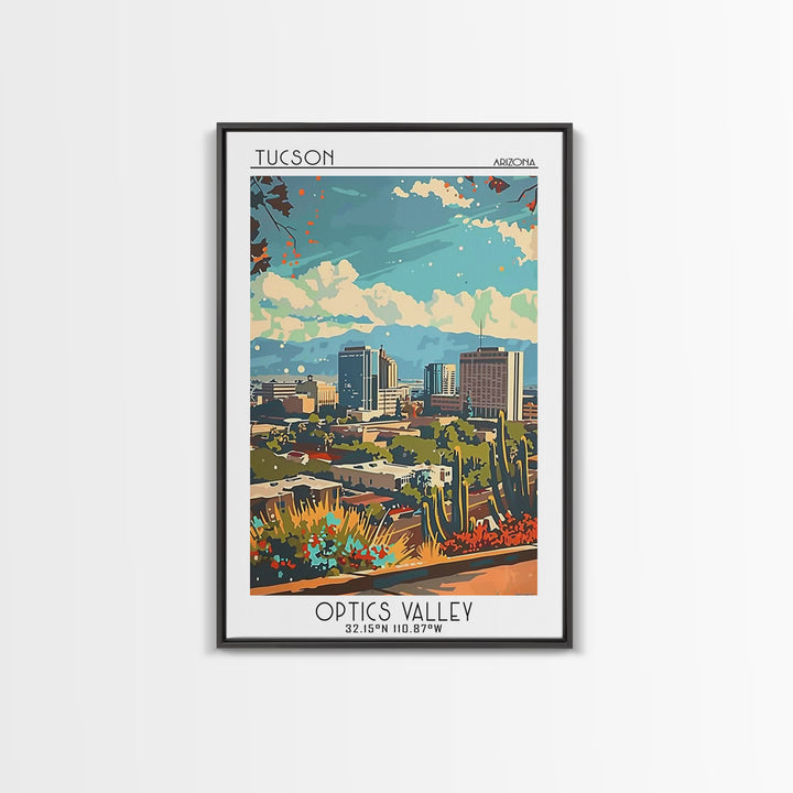 Tucson Travel Poster, Framed Canvas Print, Travel Prints, Landscape Art, Minimalist Poster, Wanderlust Gift, Art Print, Travel Decor