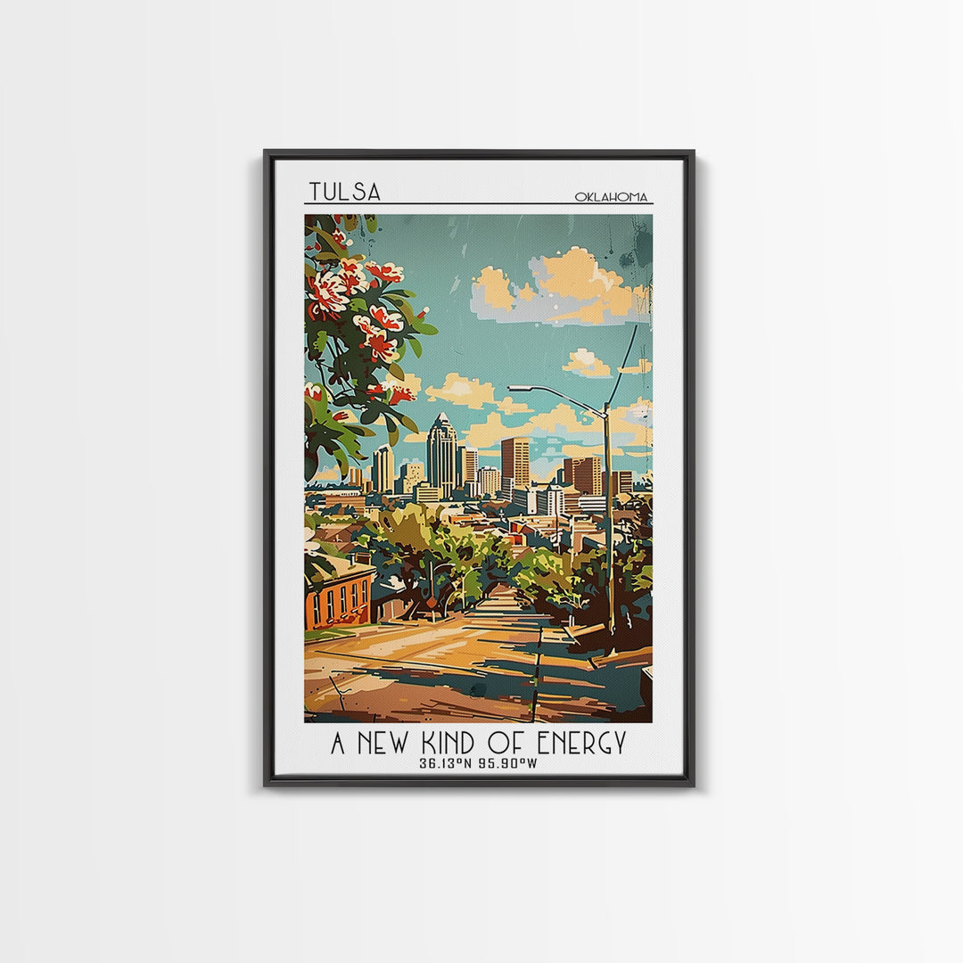 Tulsa Travel Poster, Canvas Print, Poster Print, Travel Wall Art, Minimalist Poster, Poster Art, Retro Wall Art, Vintage City Poster